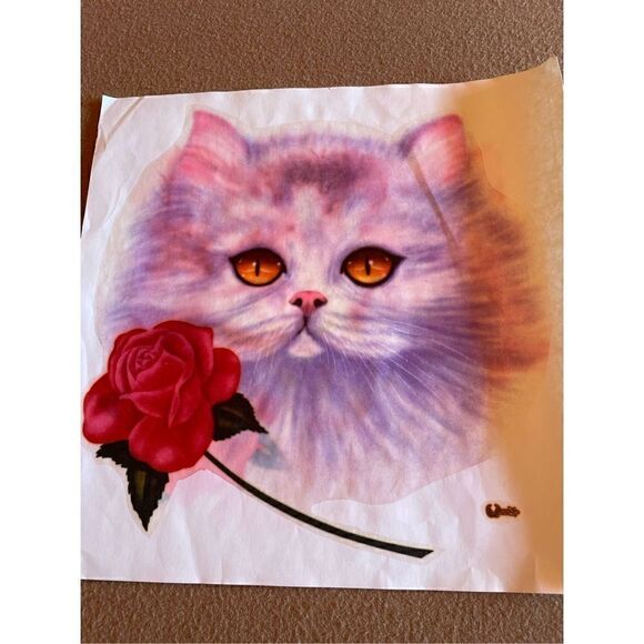 The Romantic Kitty.... heat press!! Vintage 80s! - Picture 1 of 2
